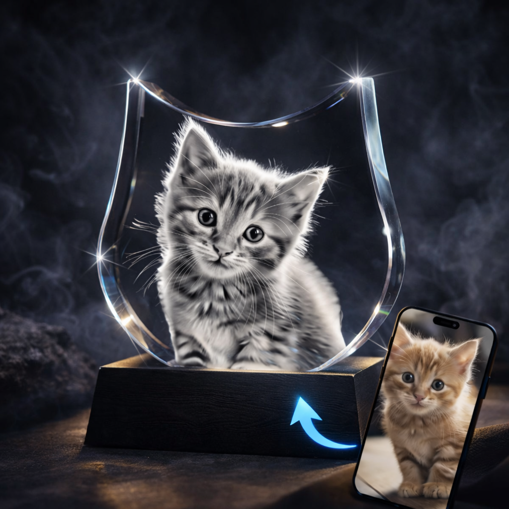 3D Crystal Large Cat