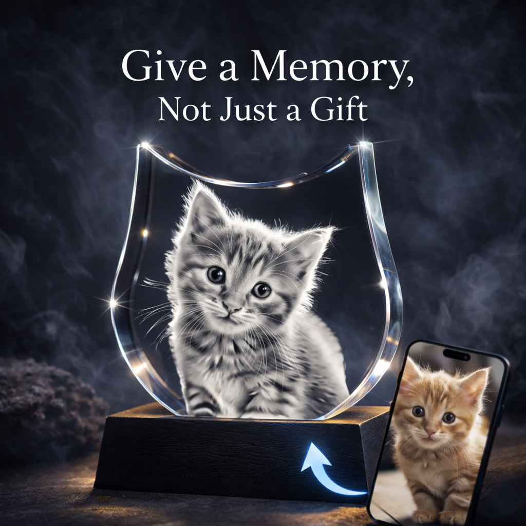 3D Crystal Large Cat