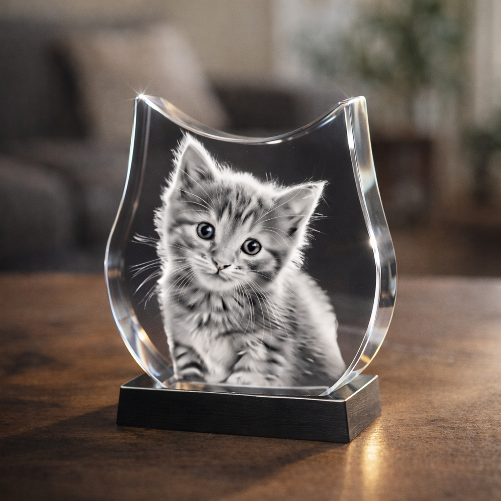 3D Crystal Large Cat