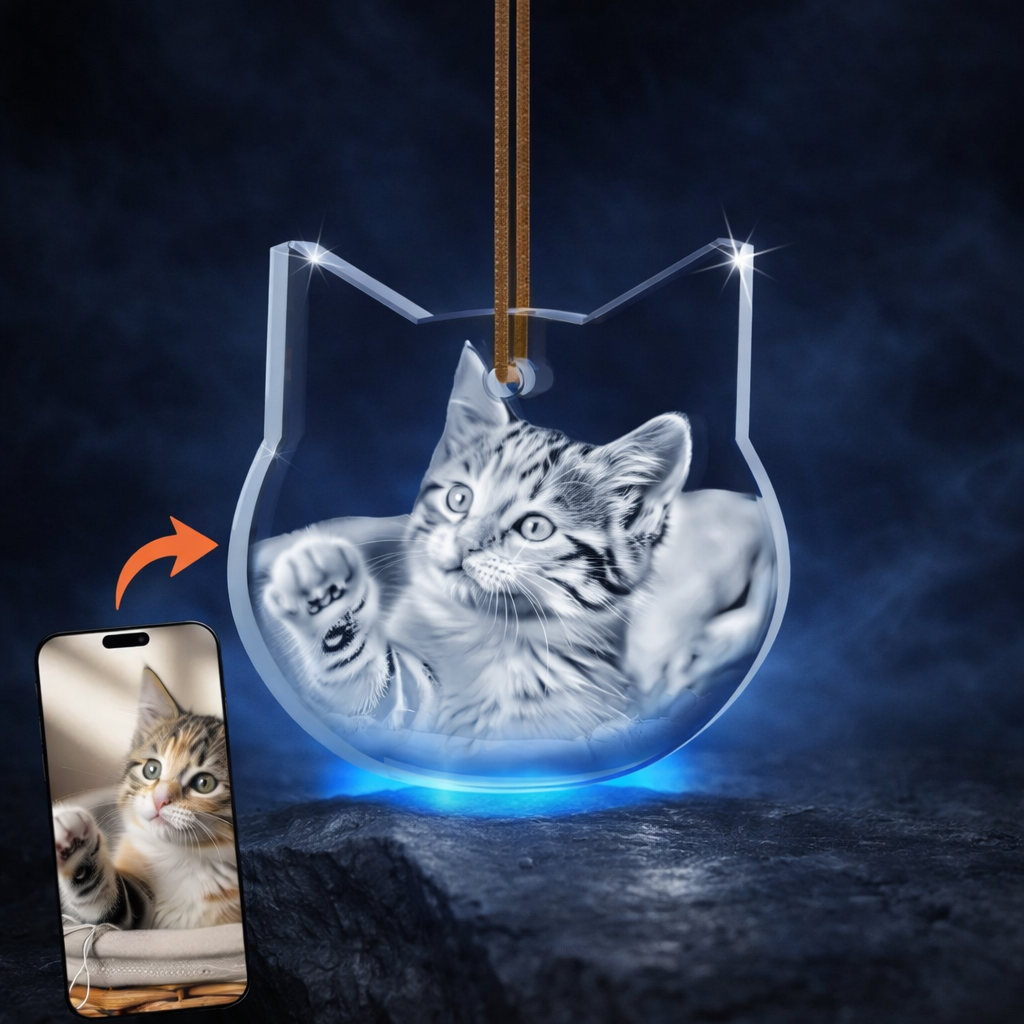 2D Crystal Art Cat Ornament