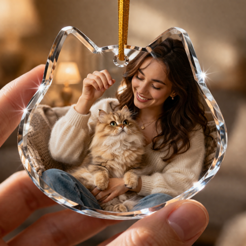 2D Crystal Art Cat Ornament