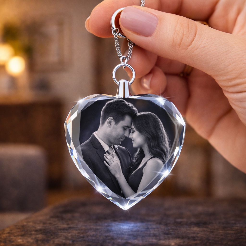 2D Crystal Heart Necklace