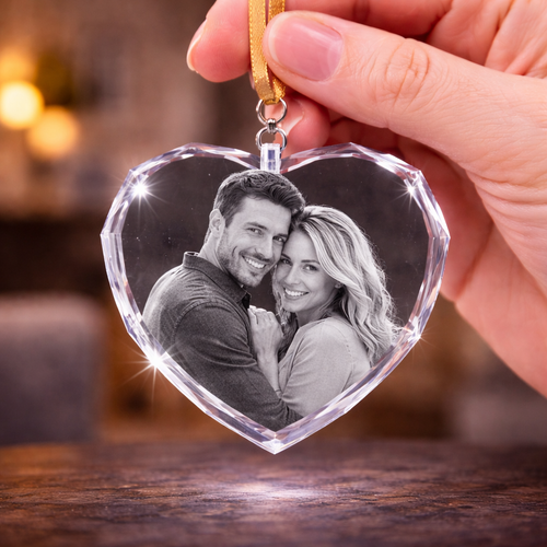 2D Crystal Heart Ornament