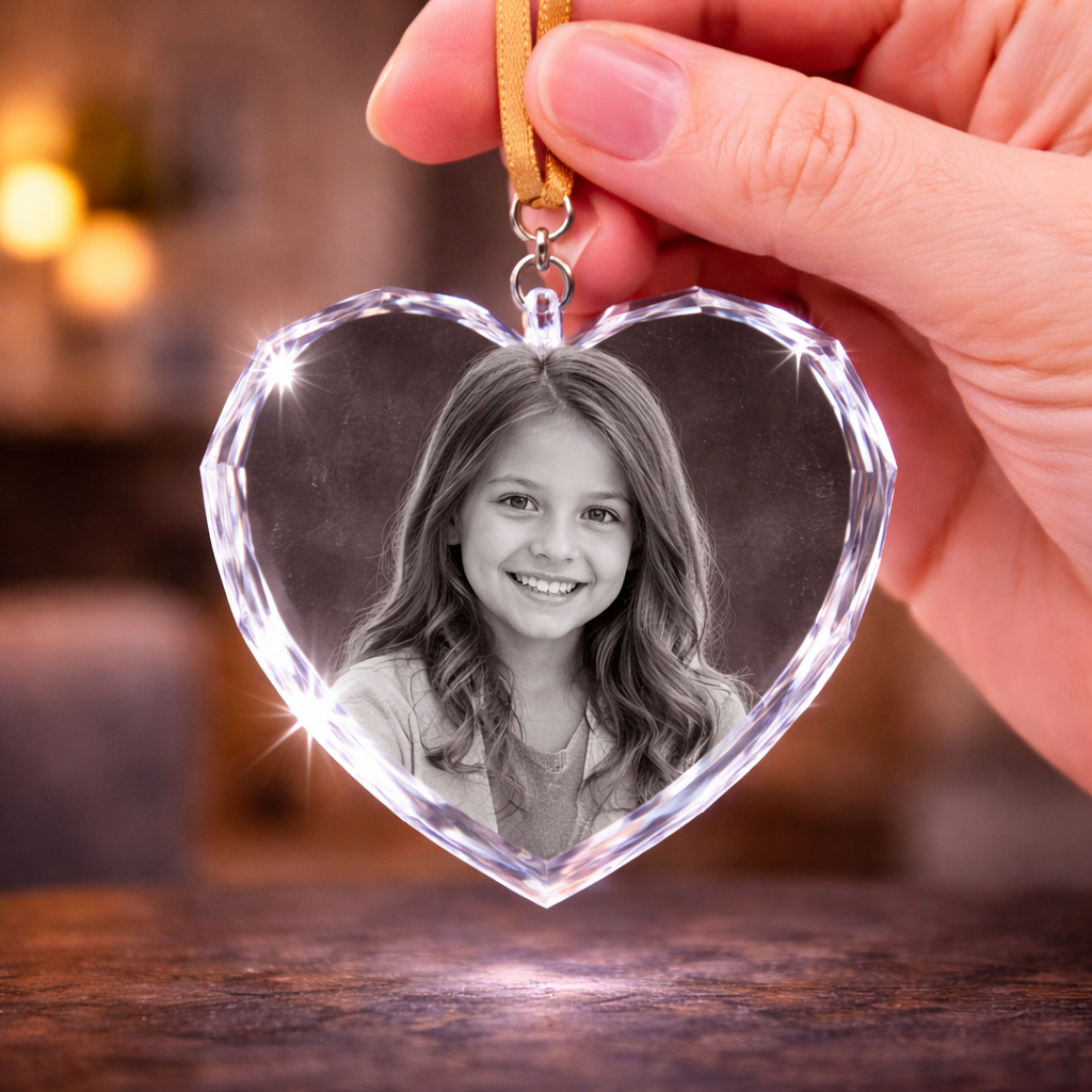 2D Crystal Heart Ornament